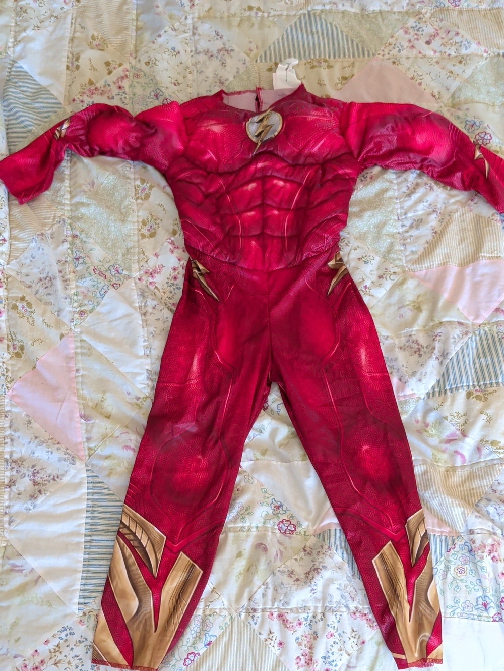 Ash Red and Gold Superhero Jumpsuit